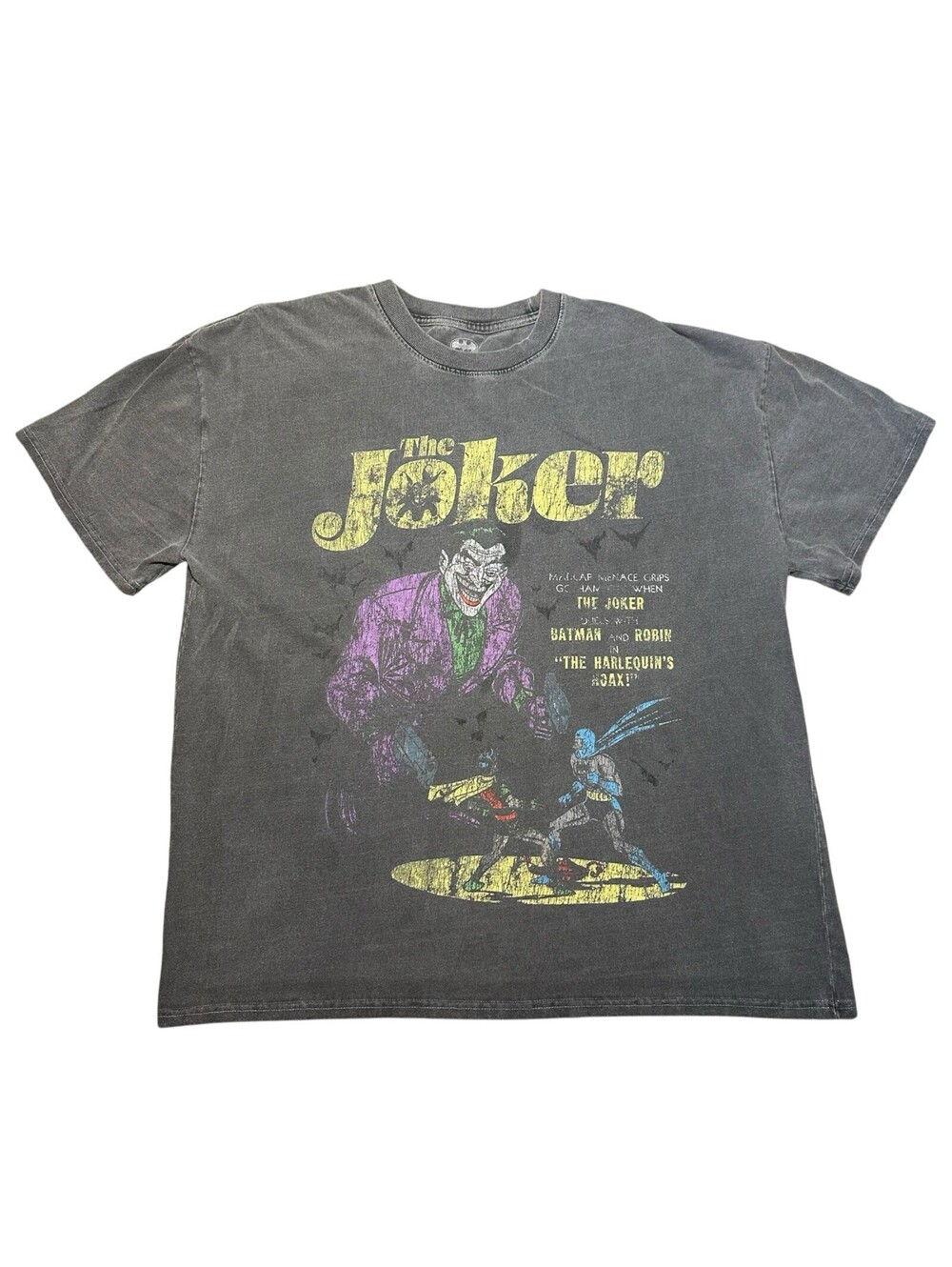 American Thrift DC Batman The Joker Harley Hoax Gray Heavyweight Cotton T-Shirt
